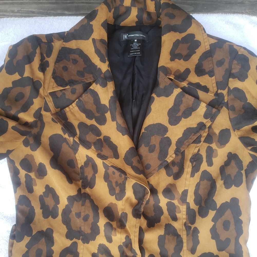 Animal Print Trench Coat